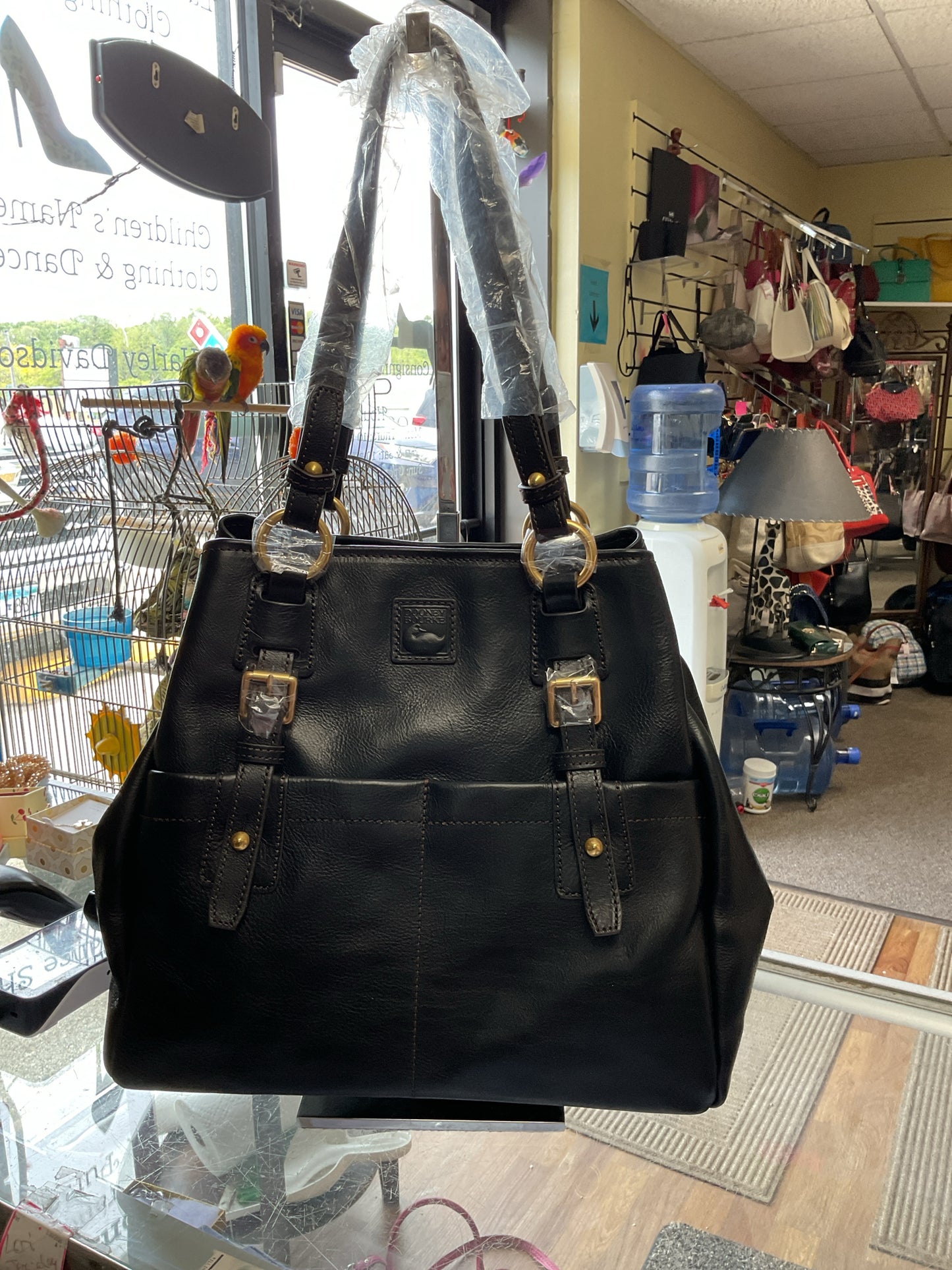 Dooney & Bourke black Large convertible shopper