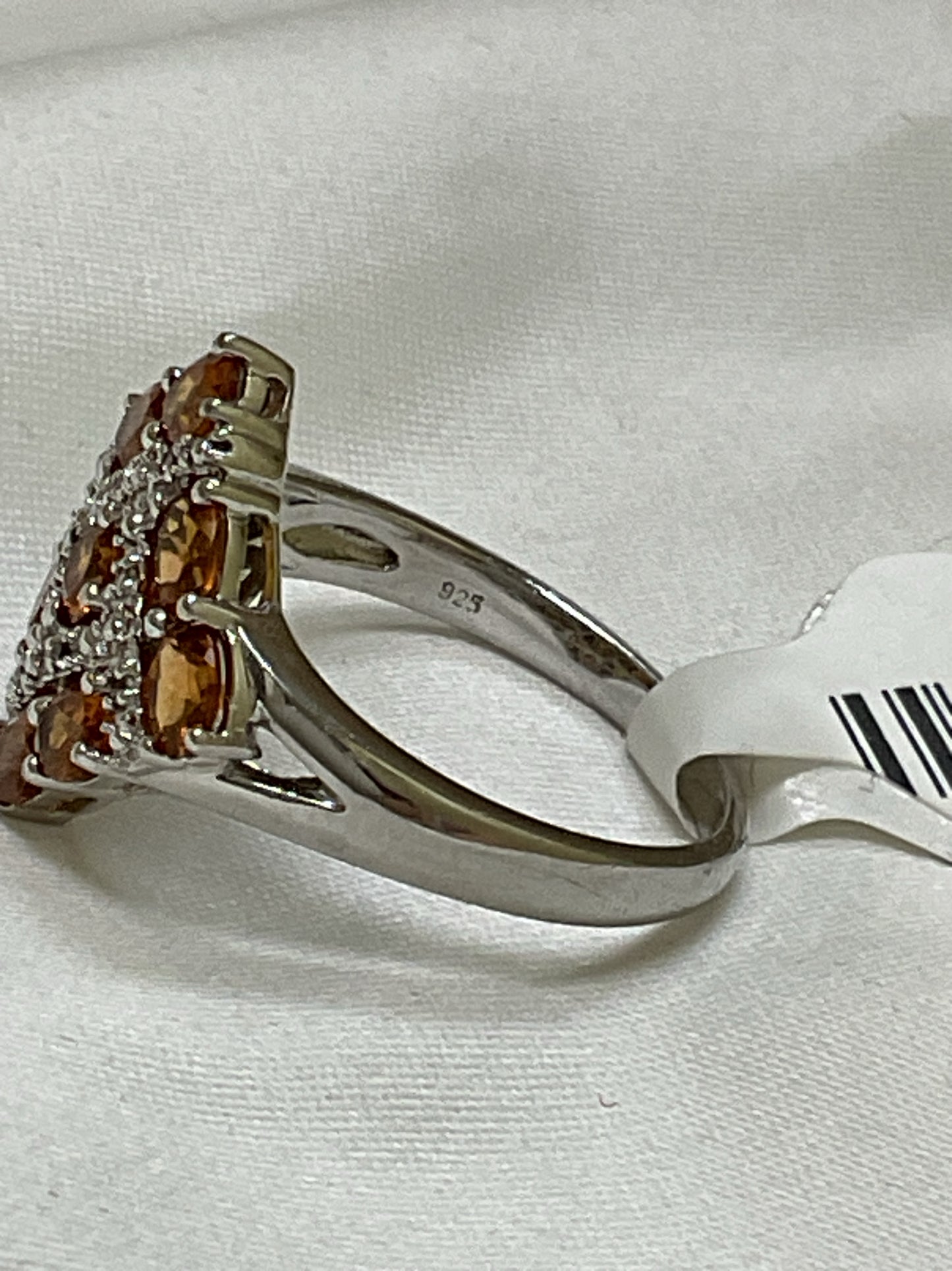 925 Sterling Ring yellow citrine solitaire size 8.5