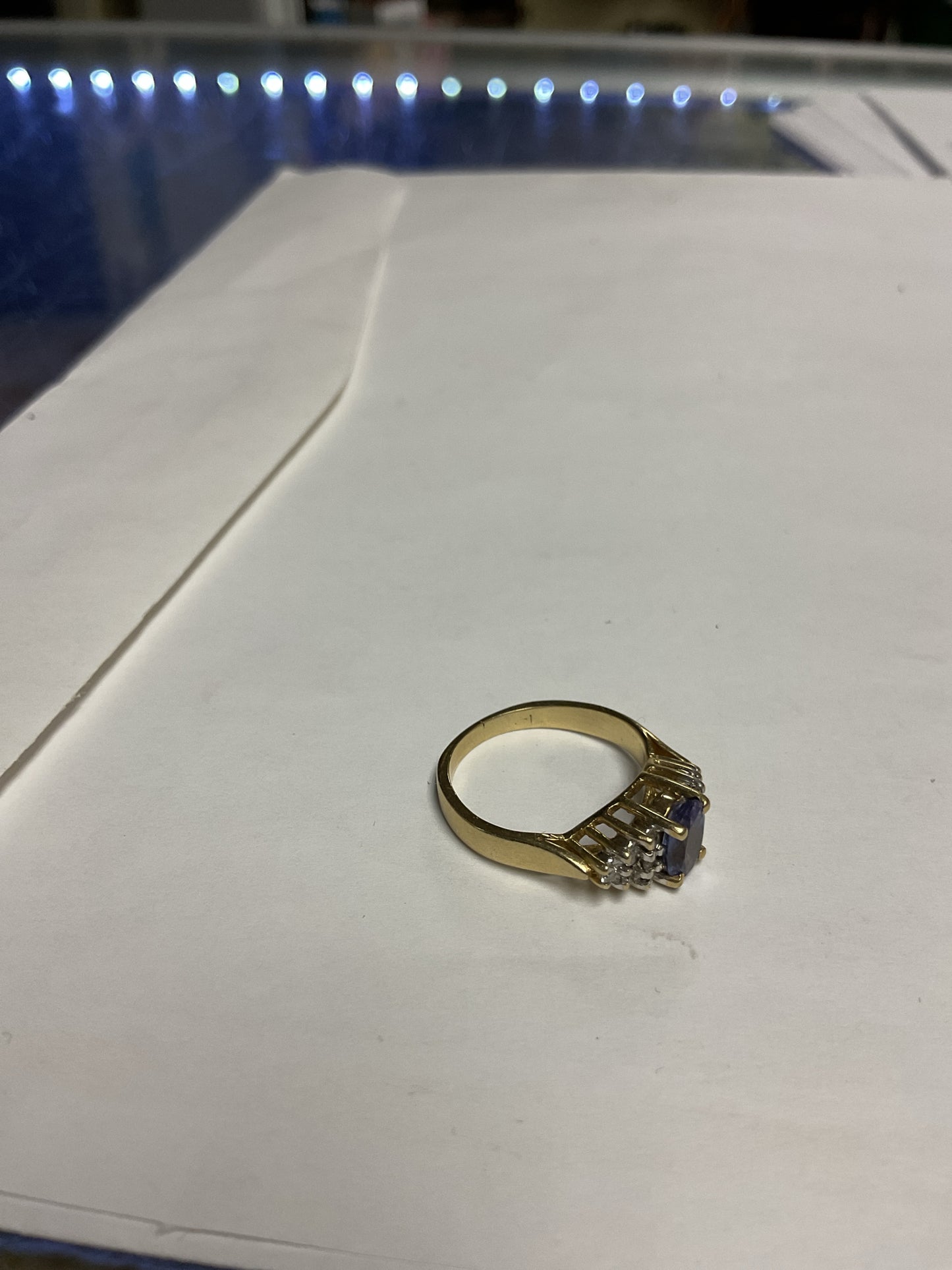 Le Vian Ring 14k 3.1g tanzanite & diamond ring size 5