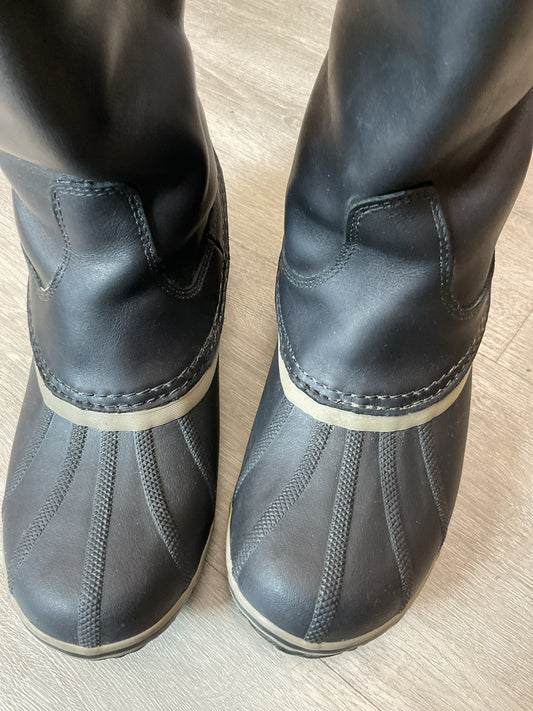 Sorel 10 Black Boots ladies Slimpack riding leather