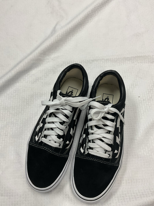 VANS 9.5 Black shoes Ladies racing suede leather