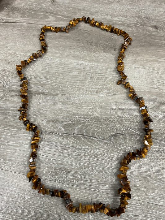 Mine Finds Necklace tiger's eye gemstone chips southwestern