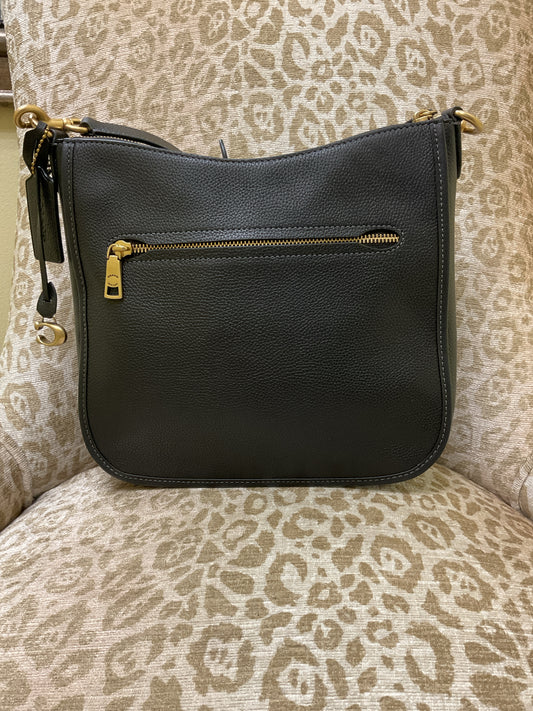 coach Purse Chaise Black Polished Pebbled Leather Crossbody Purse # C8483 MINT