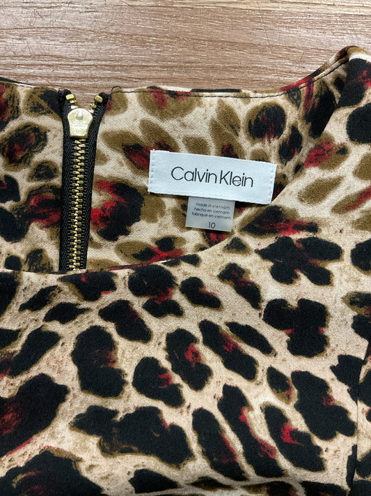 Calvin Klein Size 10 Leopard Dress
