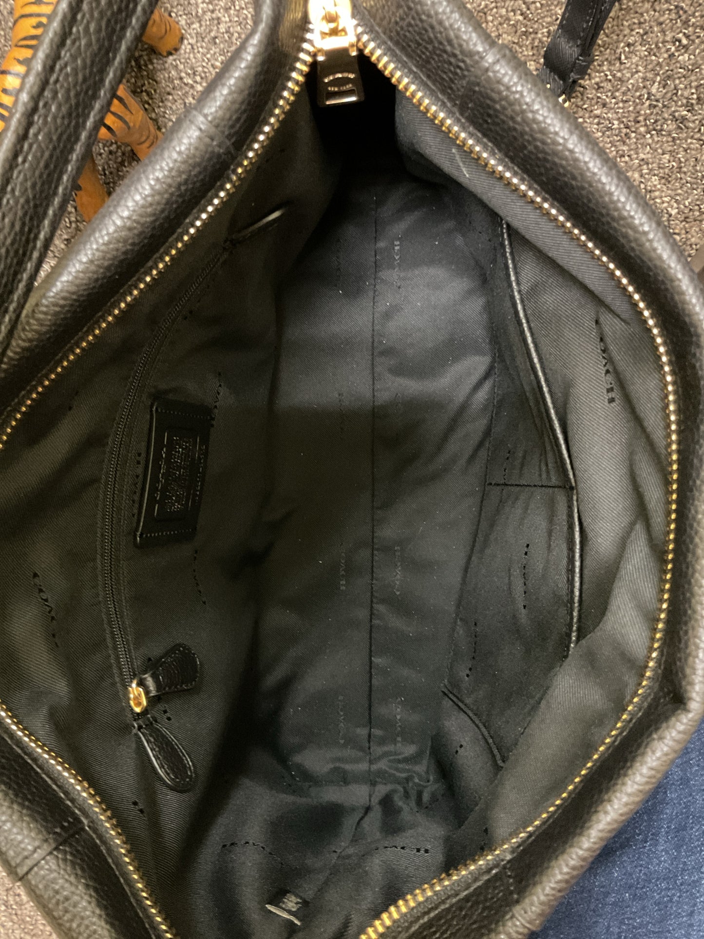 Coach Scout Black Pebble Hobo Purse