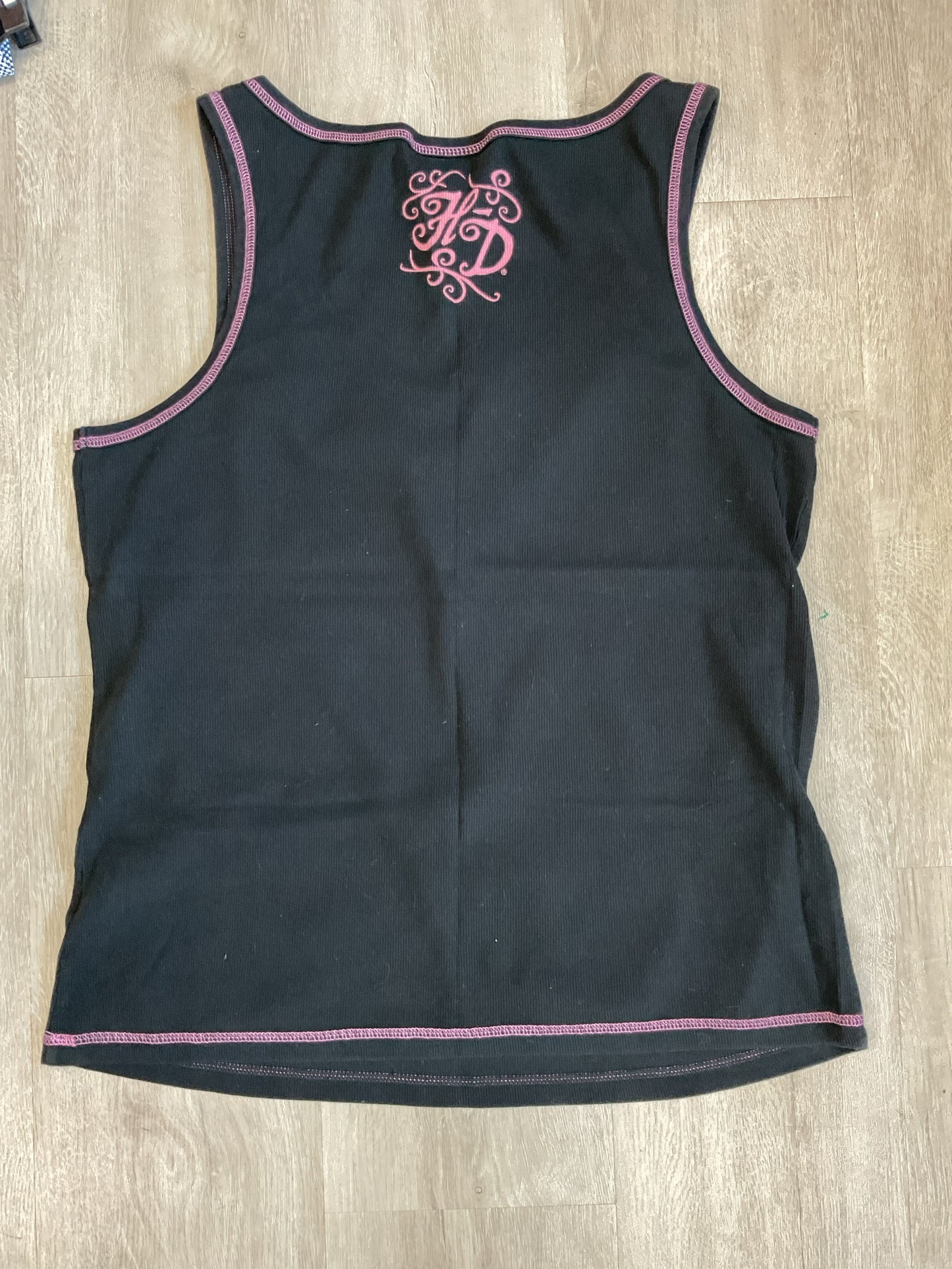 Harley Davidson Size 2w Black Shirt ribbed bling pink print