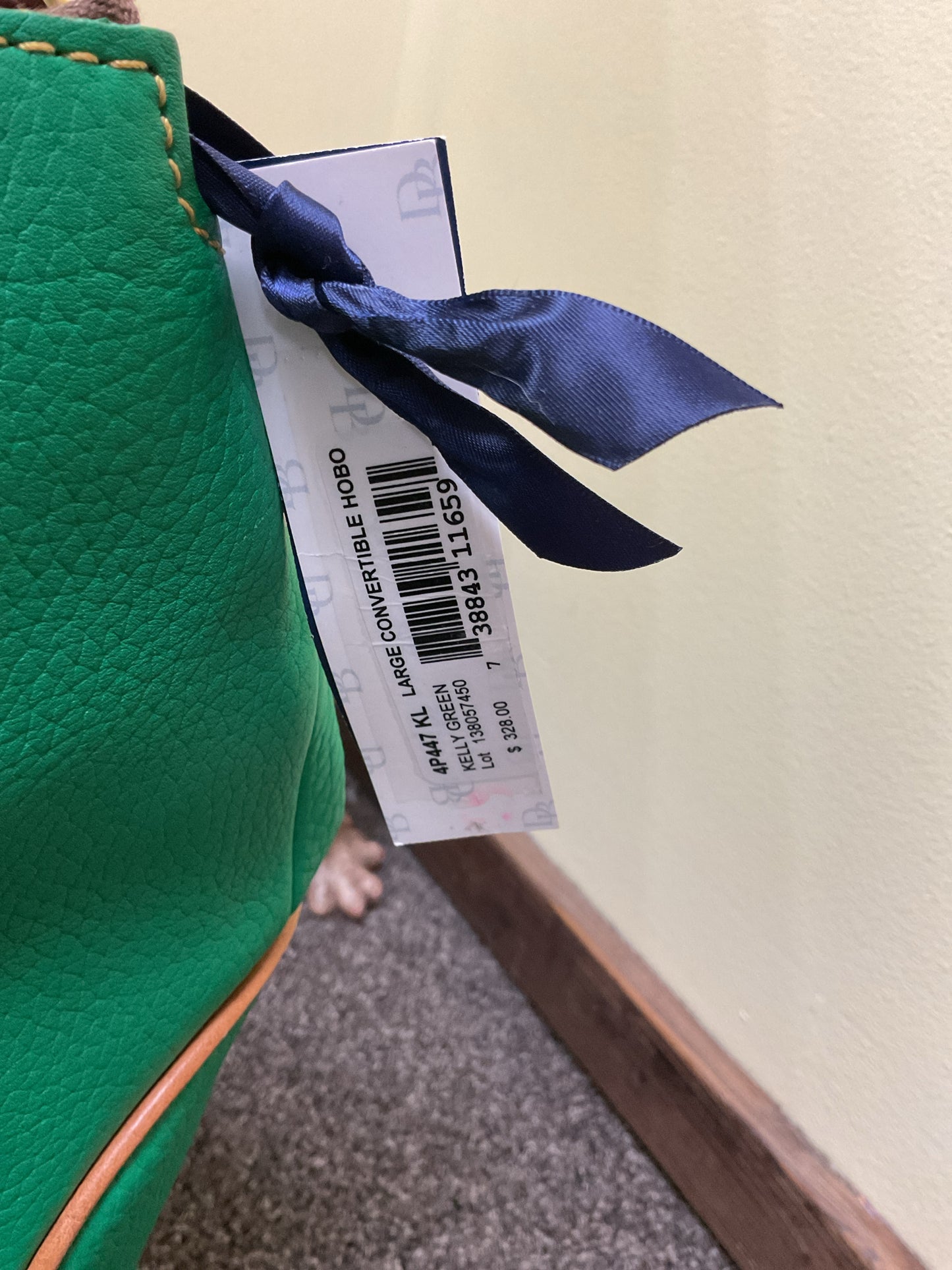 Dooney & Bourke Purse Large Convertible Hobo NWT kelly green