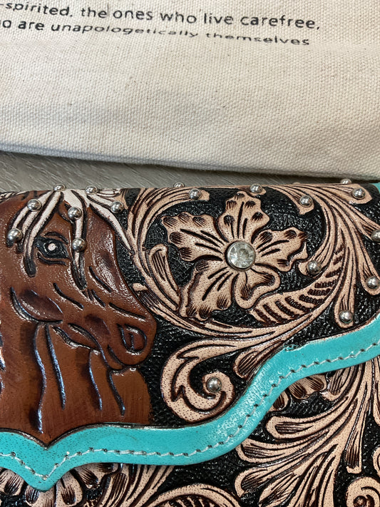 Myra Wallet Sunfire Valley Handtooled Hairon Leather Women’s Wallet HORSE