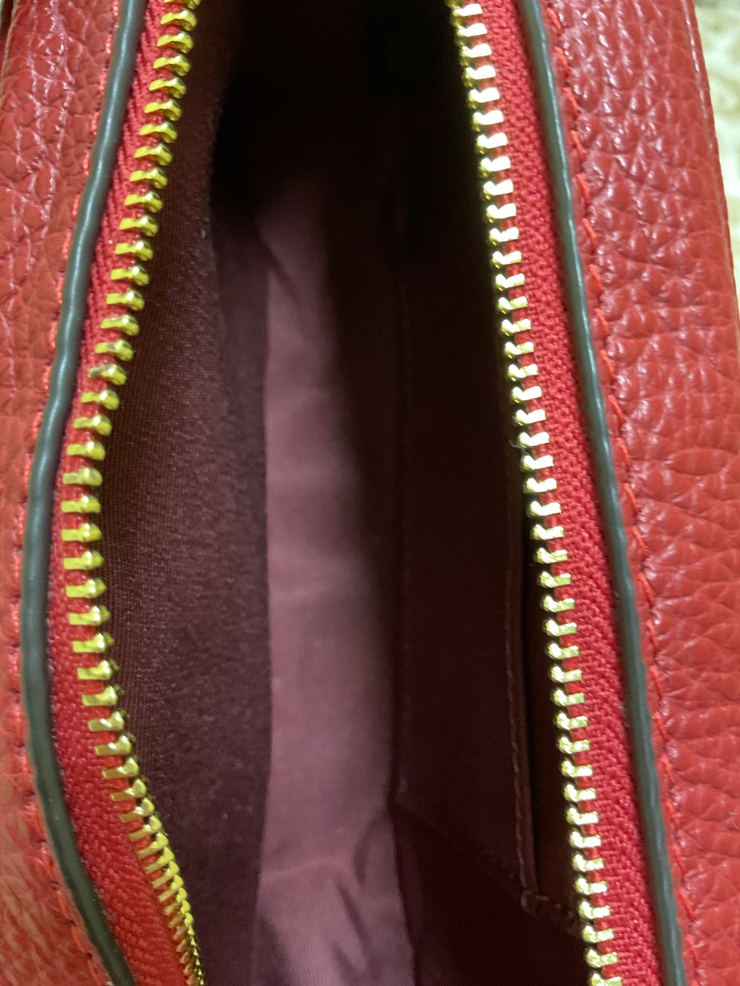 coach Purse red leather cosmetic case small