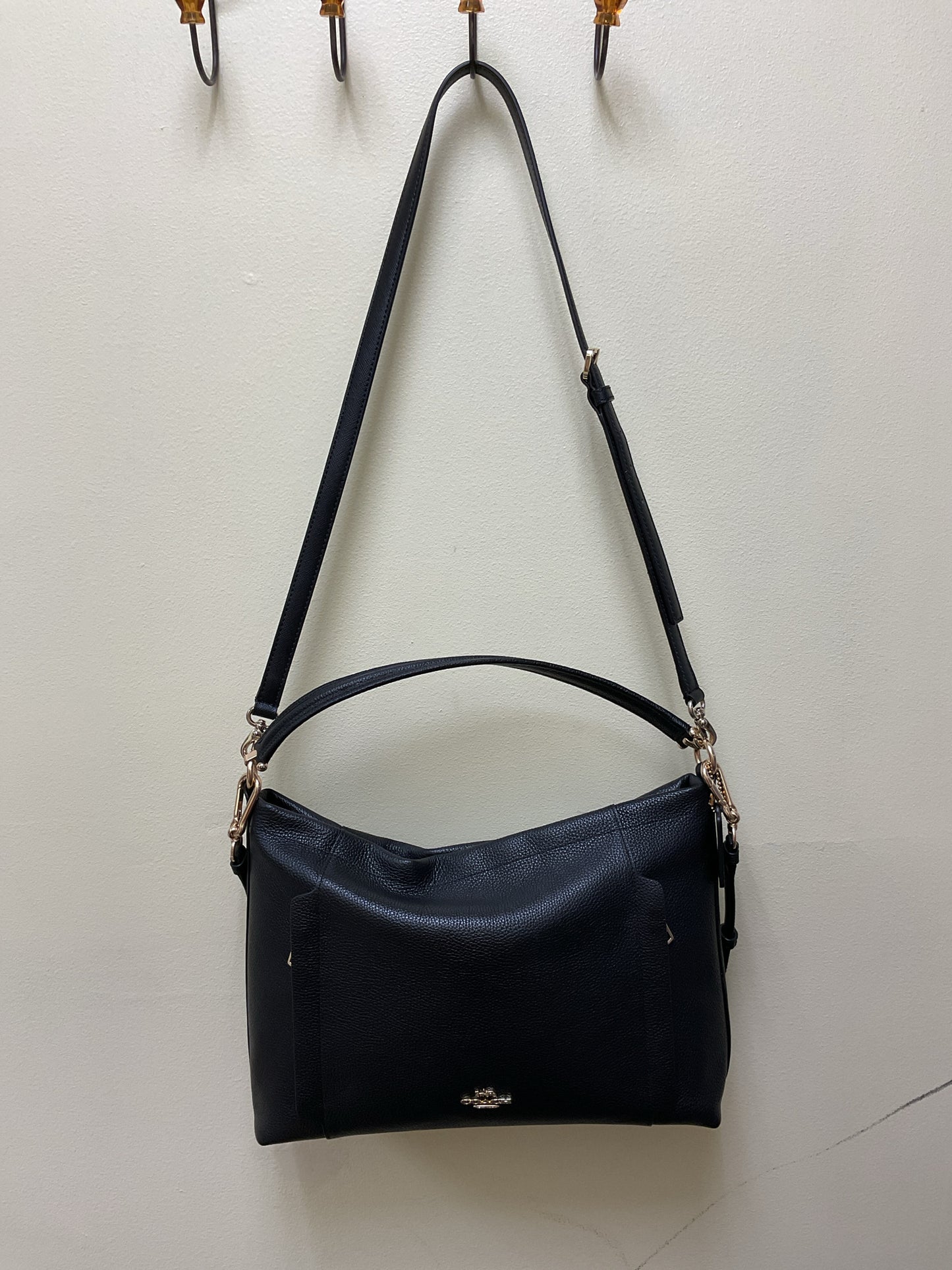 Coach Scout Black Pebble Hobo Purse