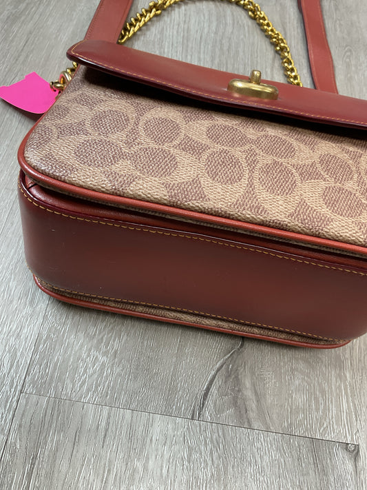 coach Purse Cassie Crossbody 19 in signiture canvas rust turn lock