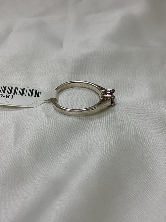 925 Sterling Ring ruby solitaire size 8