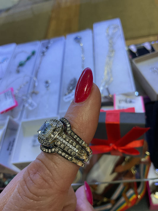 Le Vian Ring aquamarine & diamond 12.7g white gold size 8