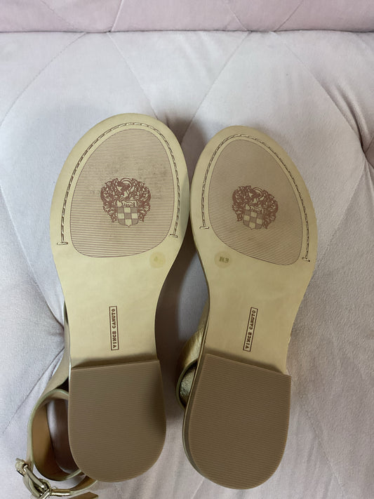 Vince Camuto 8 Gold Sandals toe wrap NEW