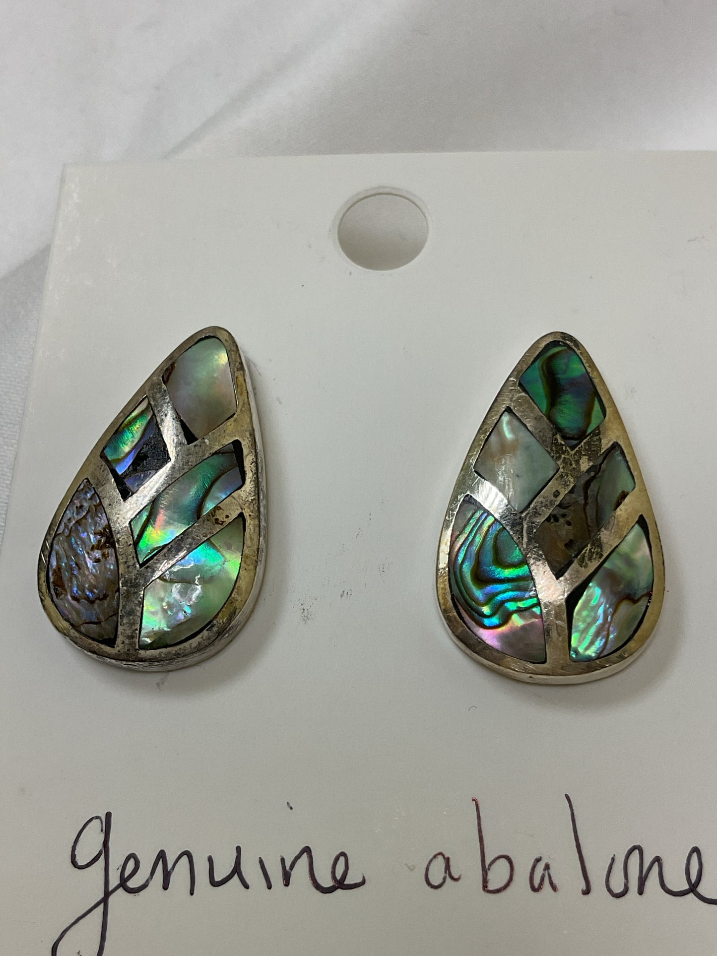 Sterling Silver Earrings inlaid abalone
