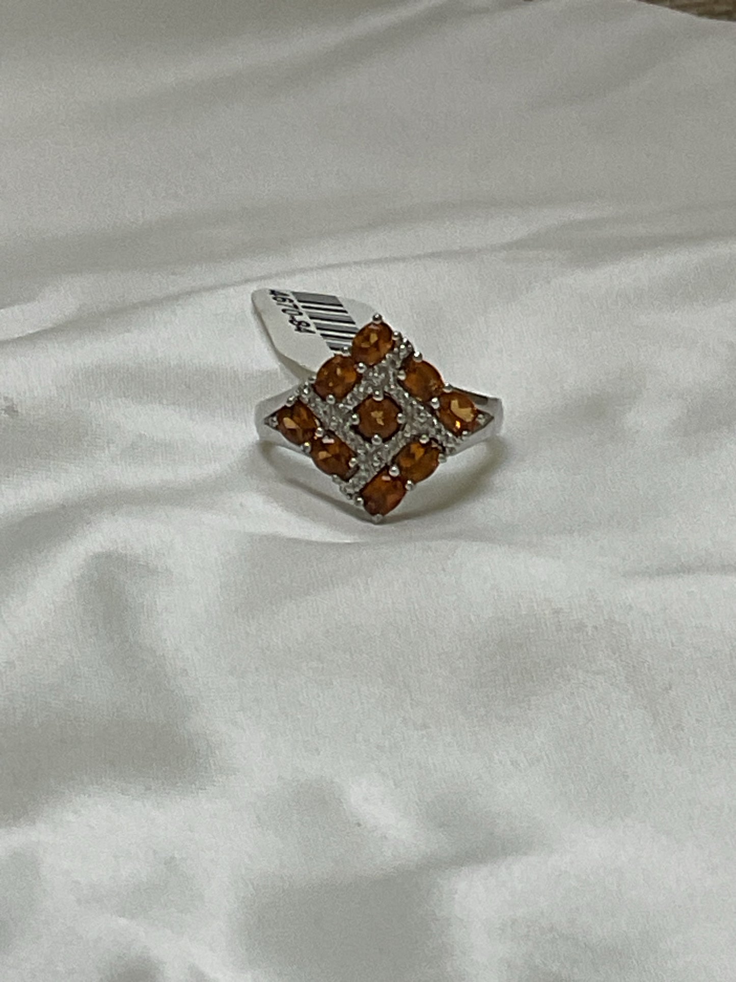 925 Sterling Ring yellow citrine solitaire size 8.5