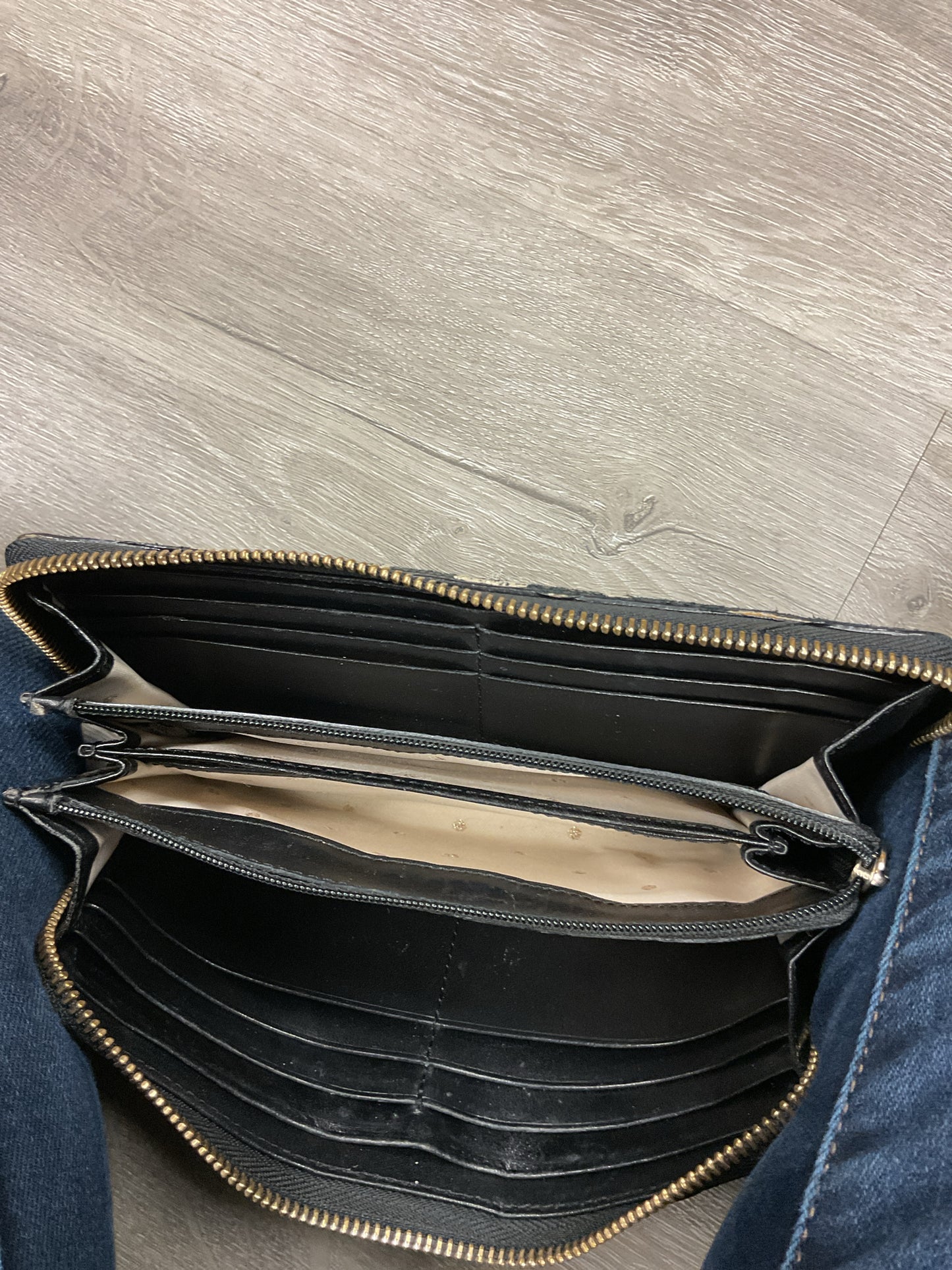 Kate Spade Wallet coated fabric zip around full size leopard