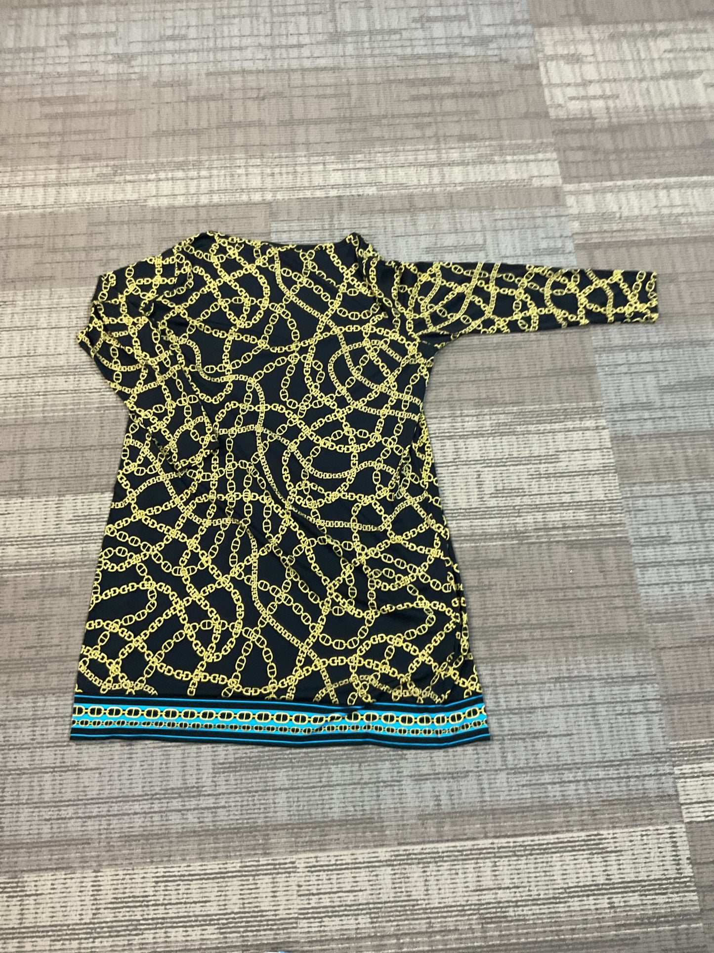 Michael Kors Size 3X Black Dress gold chain print NWT
