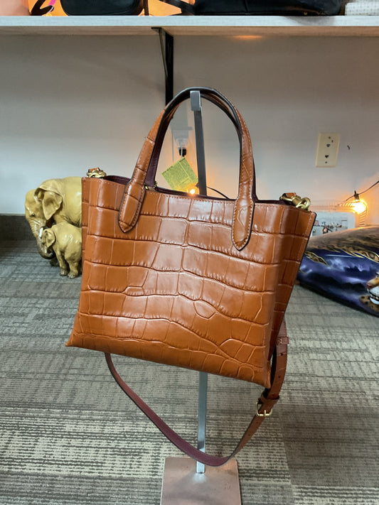 coach Purse C8632 Willow Tote 24 Crocodile-embossed Ginger