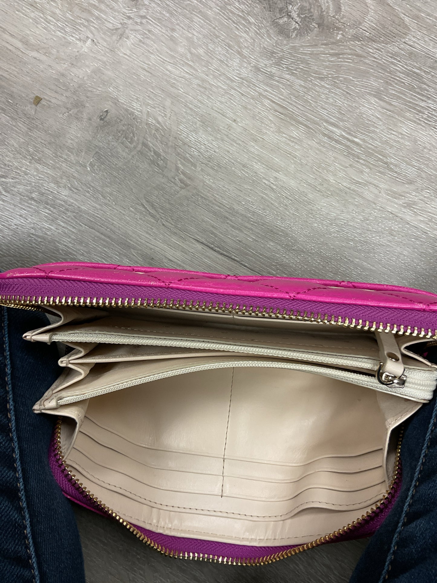 Kate Spade Wallet Lacey Gold Coast lightly used leather hot pink