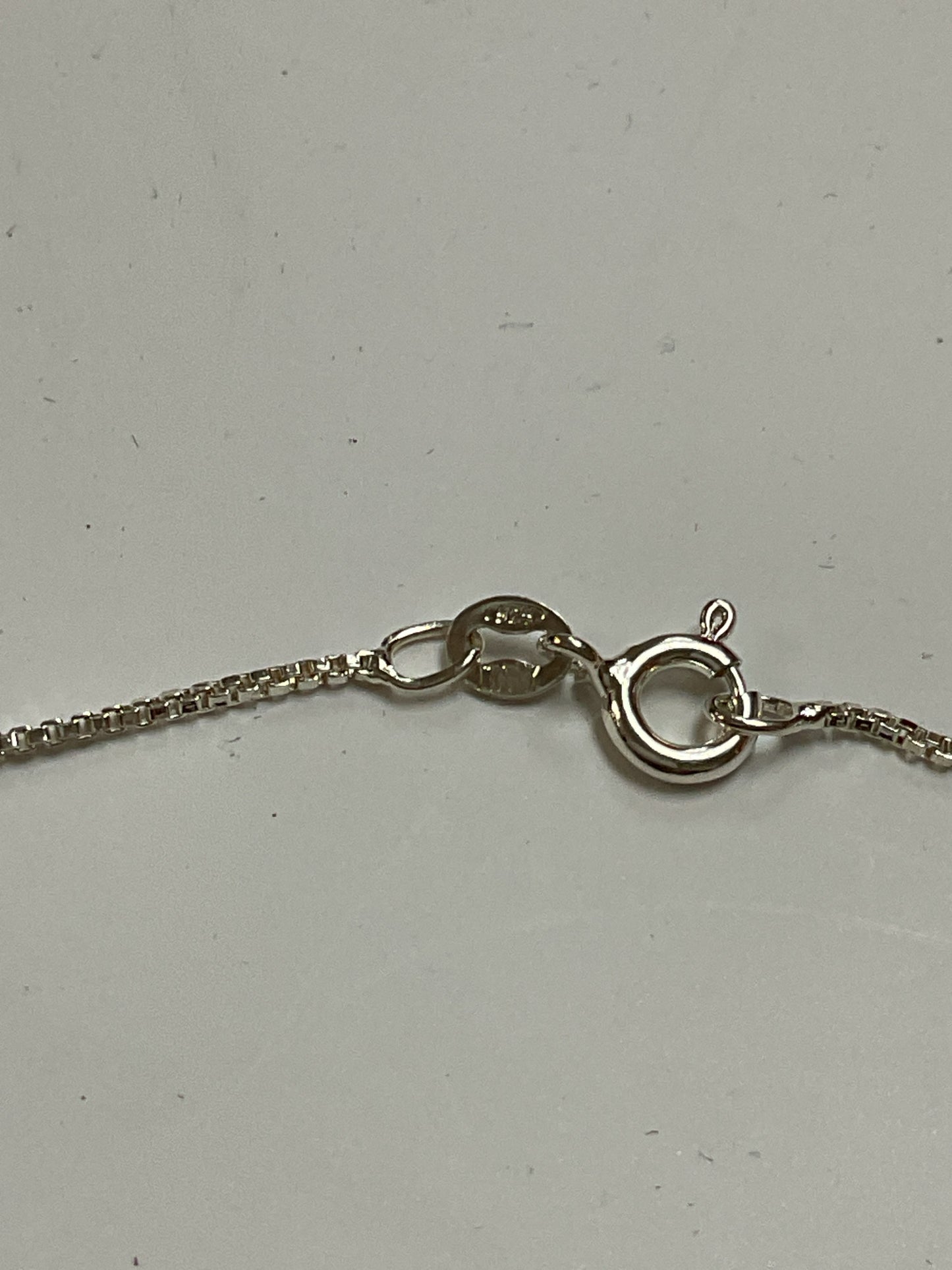 925 Sterling Necklace compressed flower pendant 18" chain