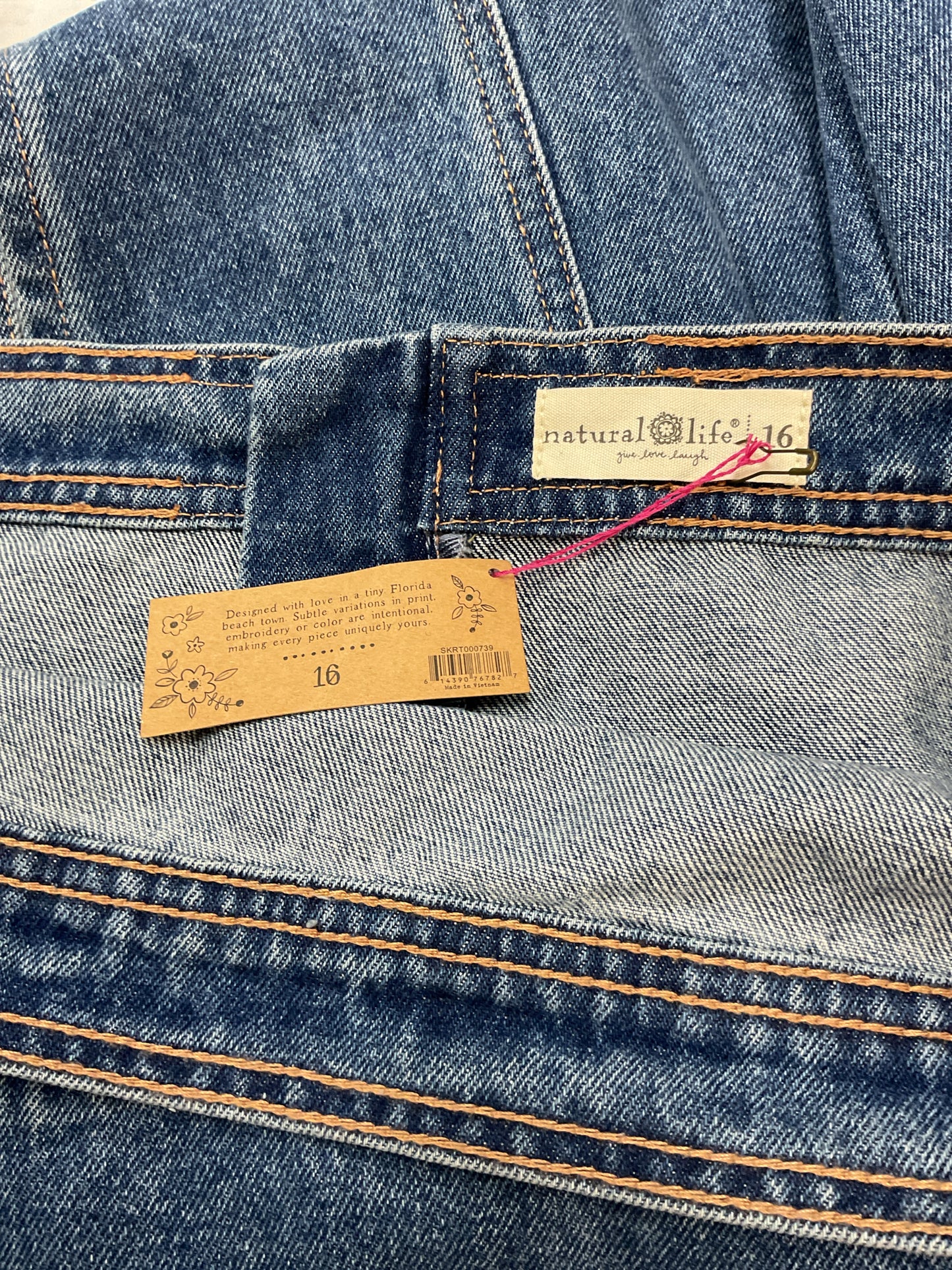 natural life Size 16 Skirt long flare denim NWT from Florida
