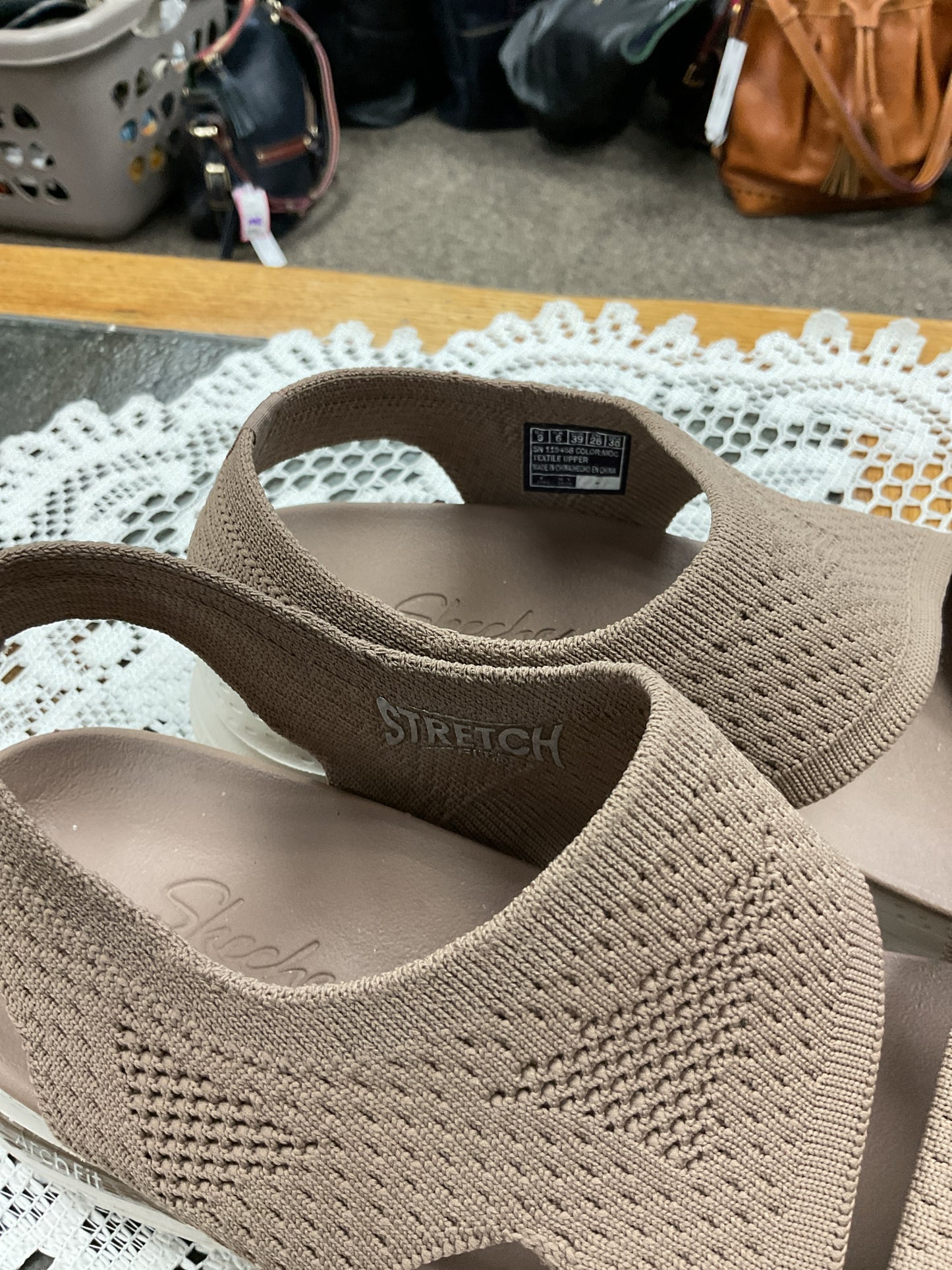 9 Skechers Taupe Sandals