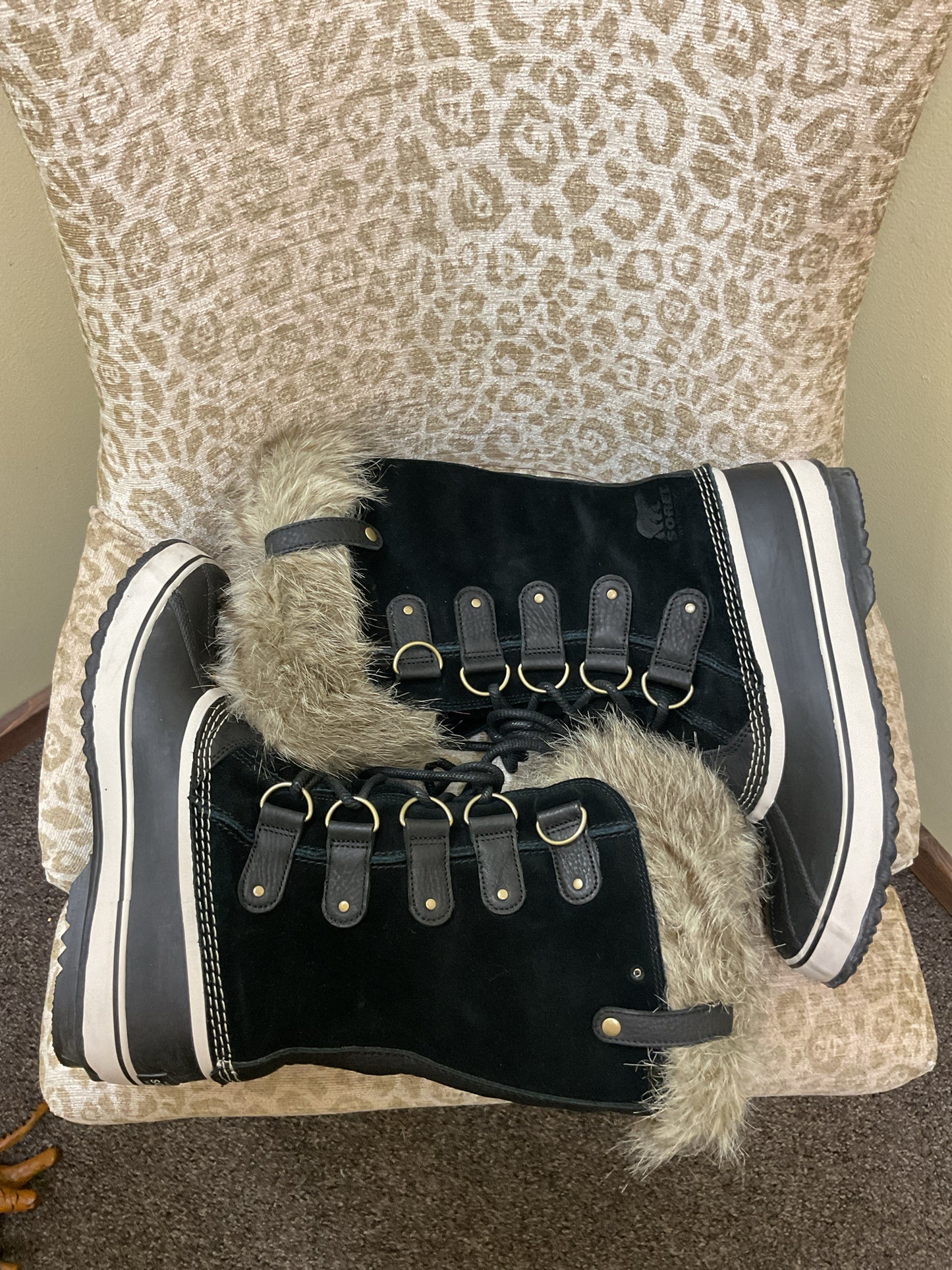Sorel 12 Black Boots Joan of Arctic Winter