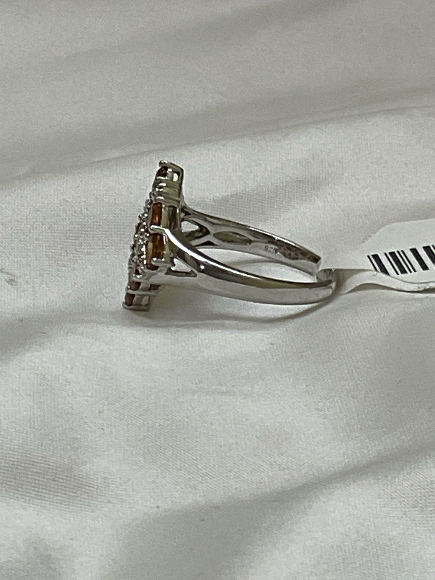 925 Sterling Ring yellow citrine solitaire size 8.5