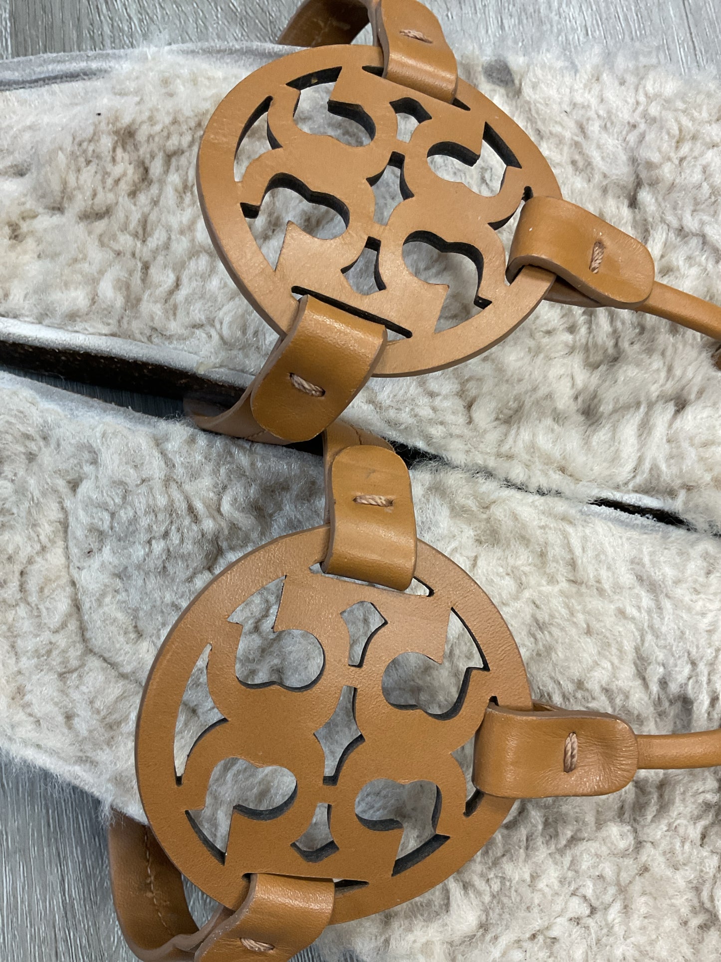 Tory Burch 9 Tan Sandals miller cloud shearling
