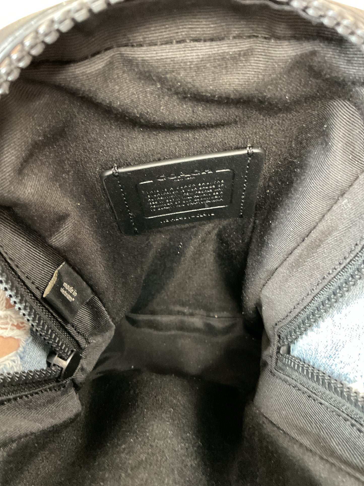 coach Purse CL412 Track Pack 14 Crossbody Sling Bag Signature Canvas Charcoal