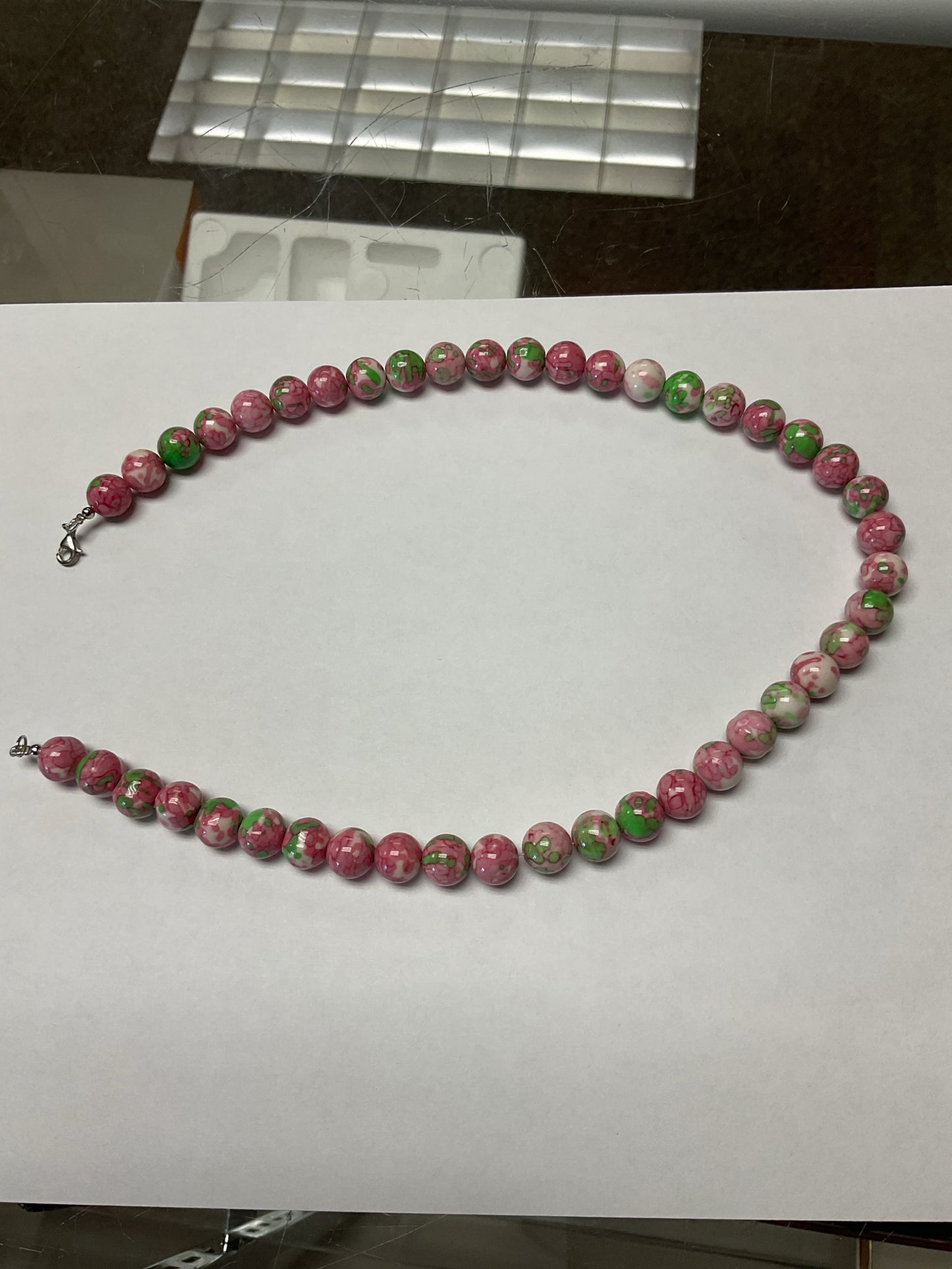 Sterling Silver Necklace with rainflower jasper 17.5"