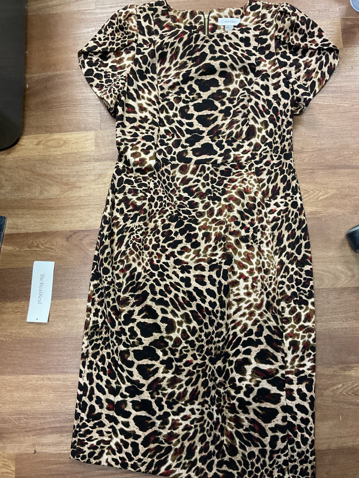 Calvin Klein Size 10 Leopard Dress
