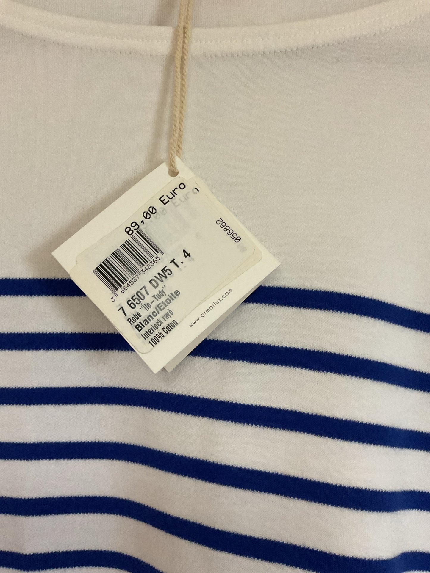 Armor Lux Size XL White Dress blue striped Nautical NWT $89