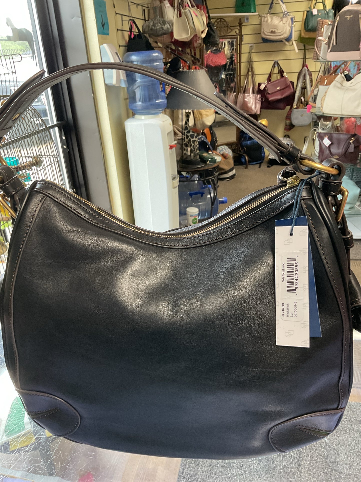 Dooney & Bourke Purse Side Pocket Hobo NEW black florentine