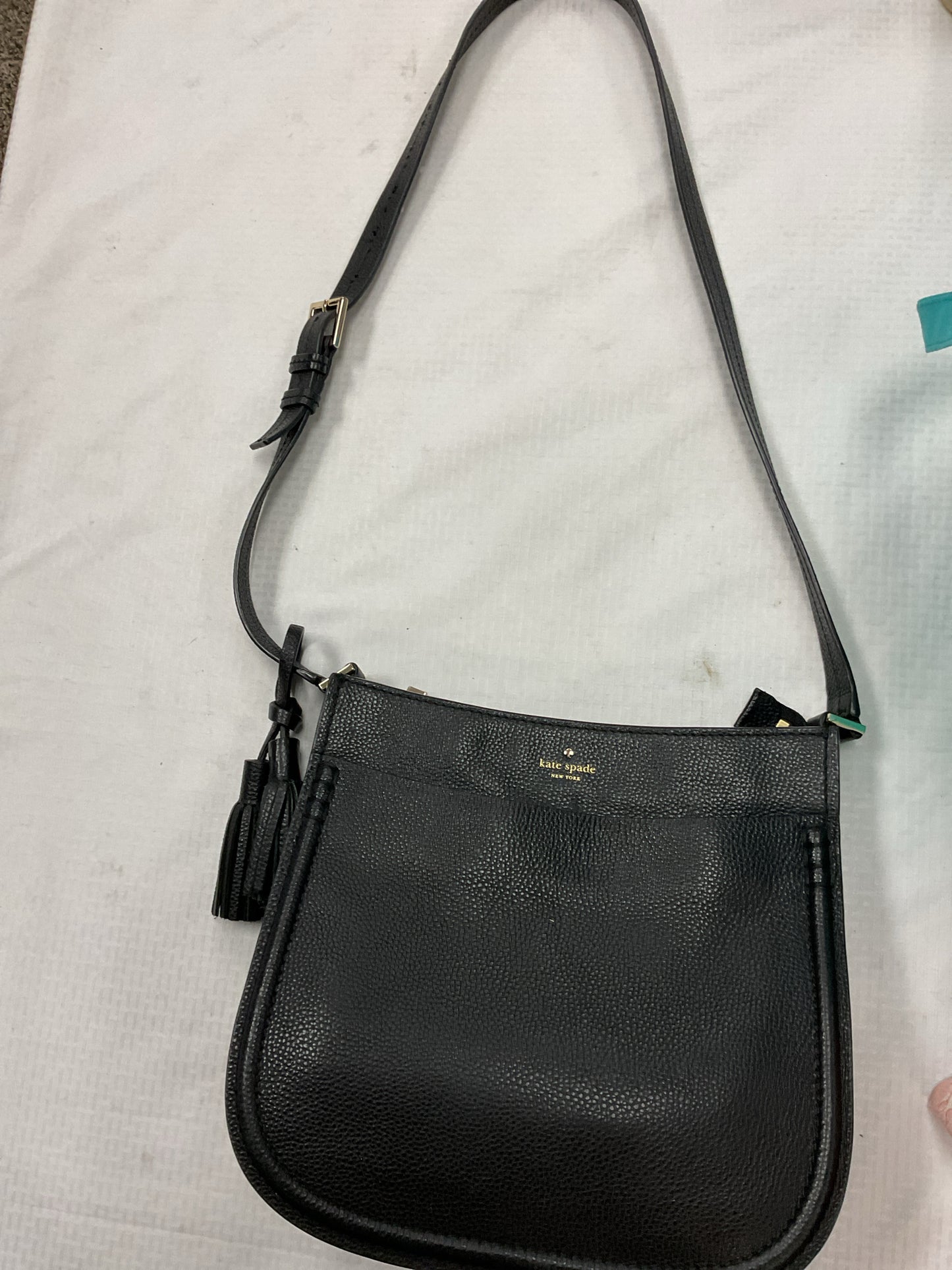 Kate Spade Purse crossblody black pebbled leather tassels