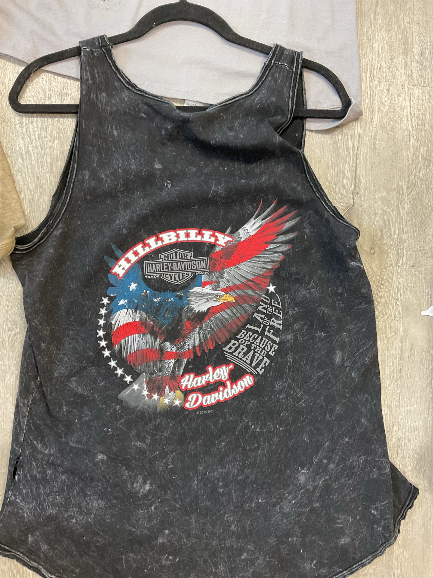 Harley Davidson Size XL Black Shirt acid wash tank top Hillbilly ladies