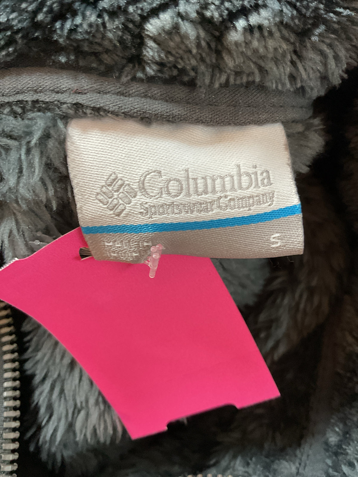 Columbia Size S Gray jacket like new deep gray zip warm & fuzzy