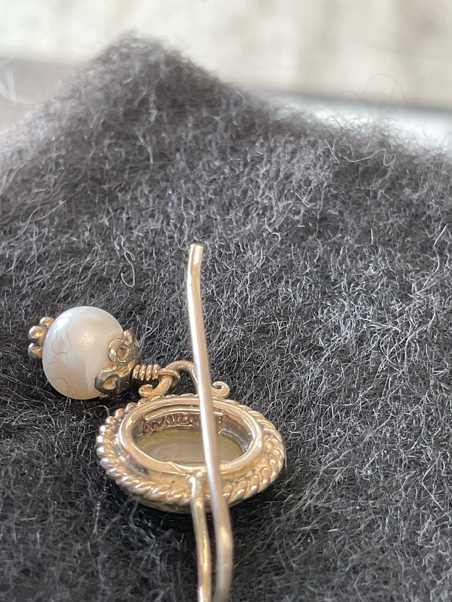 925 Sterling Earrings mother of pearl & freshwater dangle
