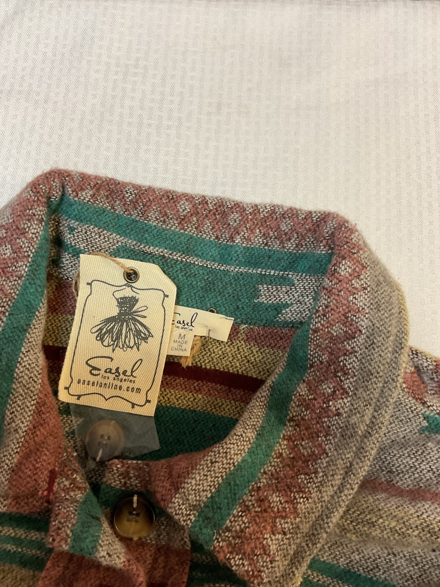 Elan Size L Multi-Color jacket tribal southwestern soft oversized Medium