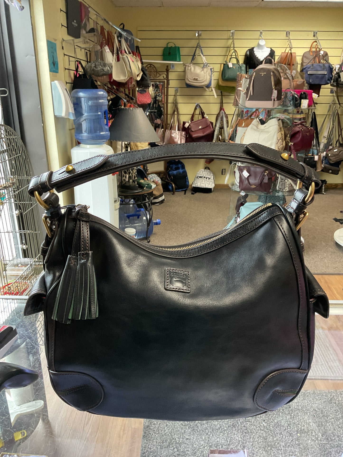 Dooney & Bourke Purse Side Pocket Hobo NEW black florentine