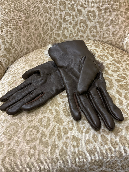 Gloves vintage mink and leather s/m