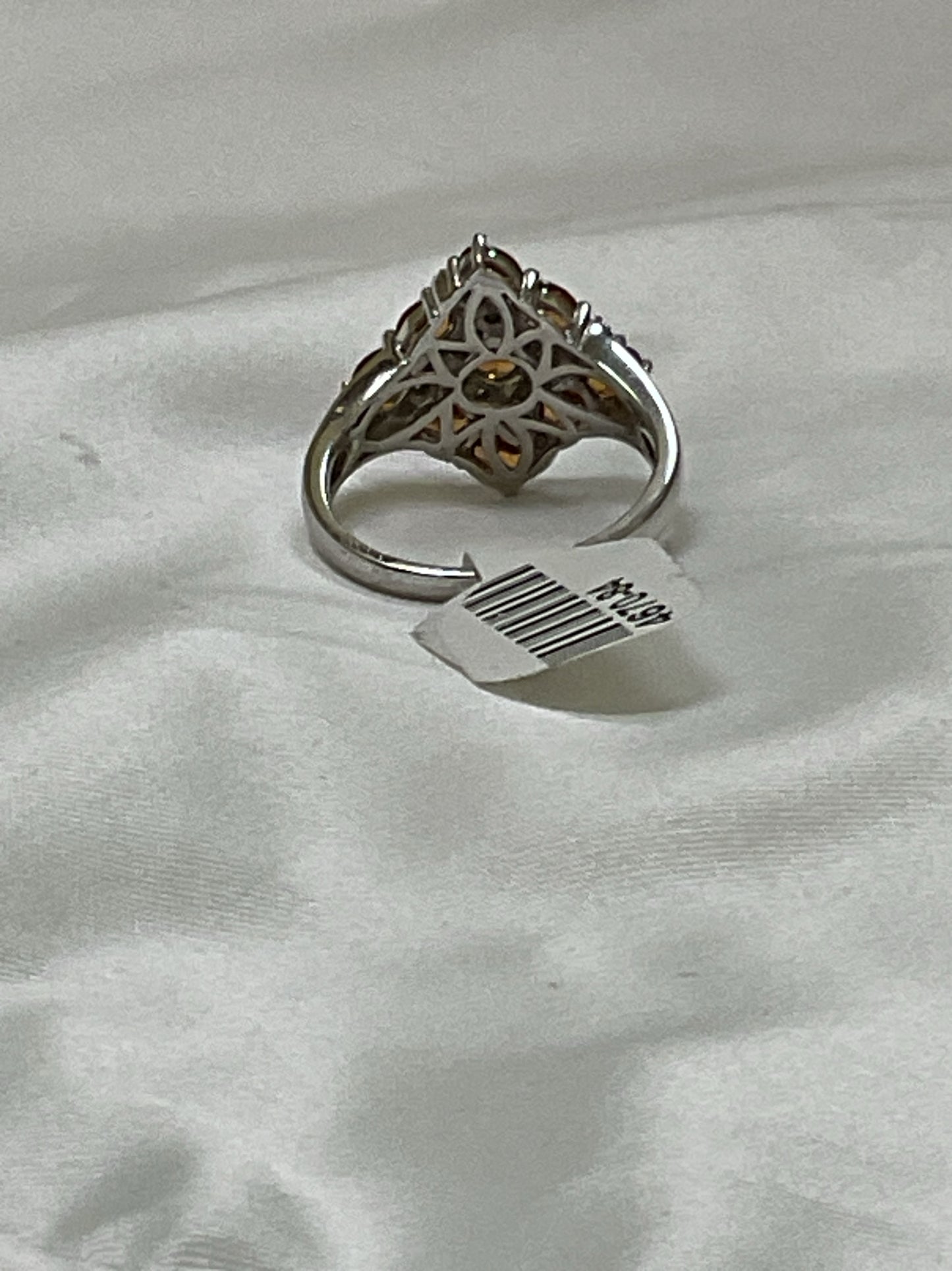 925 Sterling Ring yellow citrine solitaire size 8.5