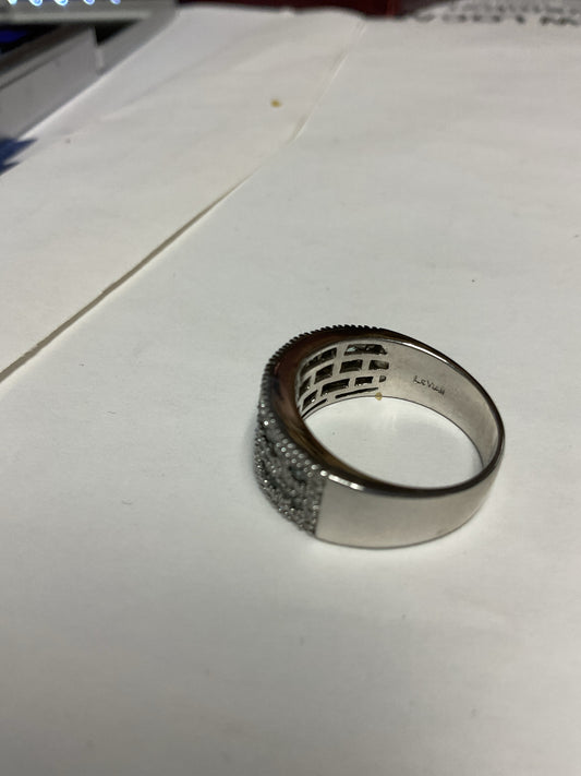 Le Vian Ring channel set diamond & peridot 7.3g 14k white gold