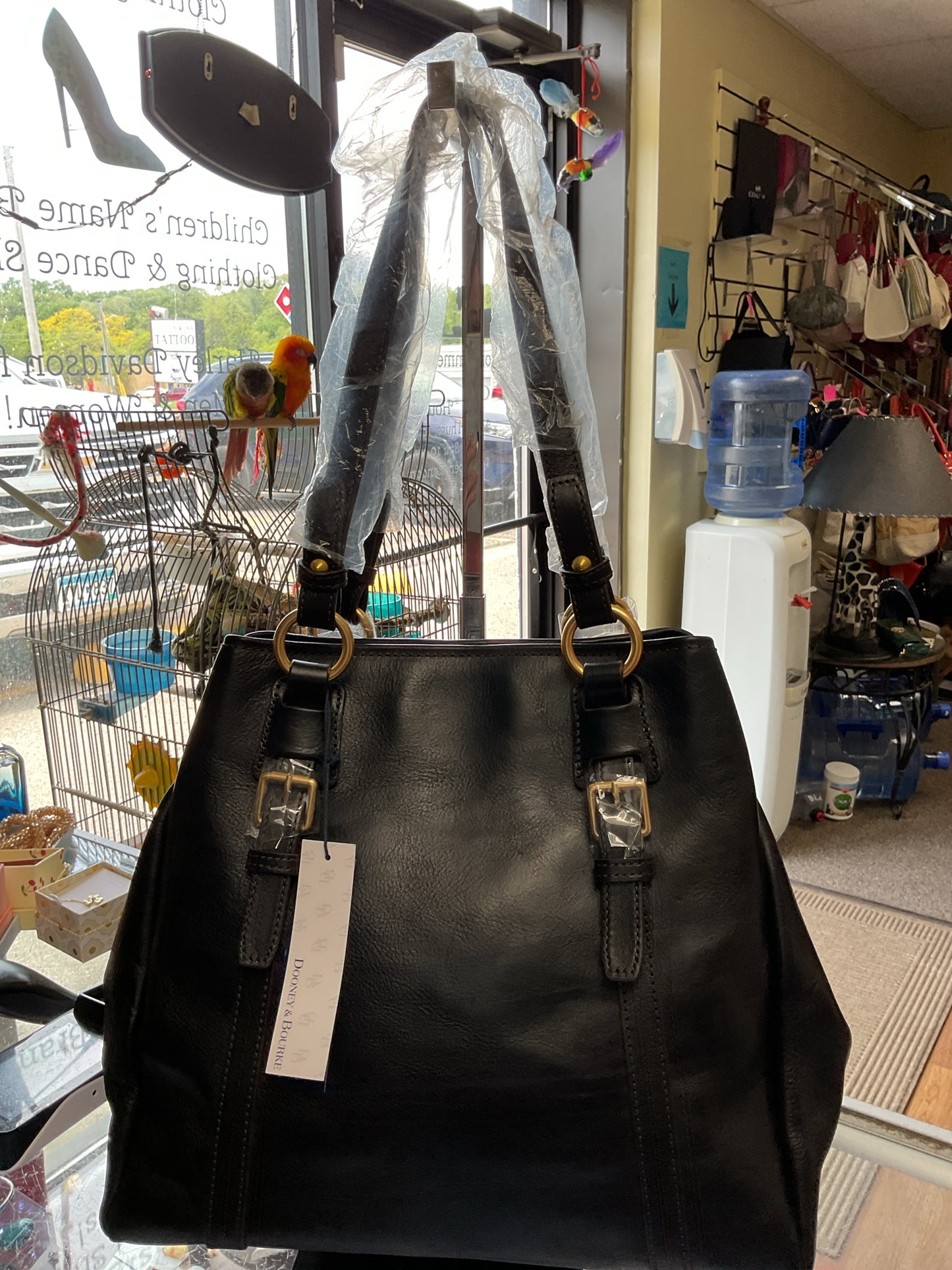 Dooney & Bourke black Large convertible shopper