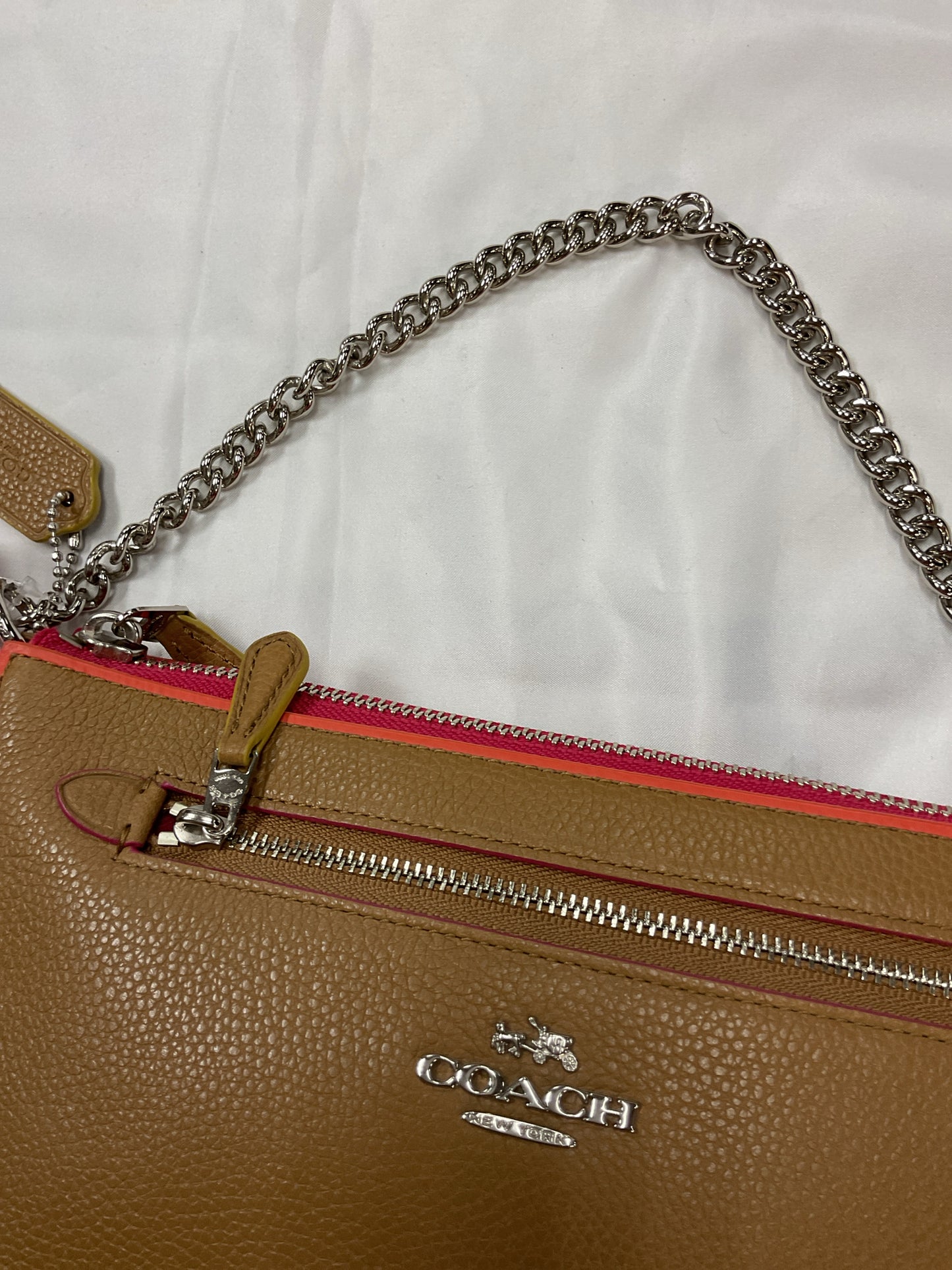 Purse Nolita orange and pink trim leather handbag small with camel leather