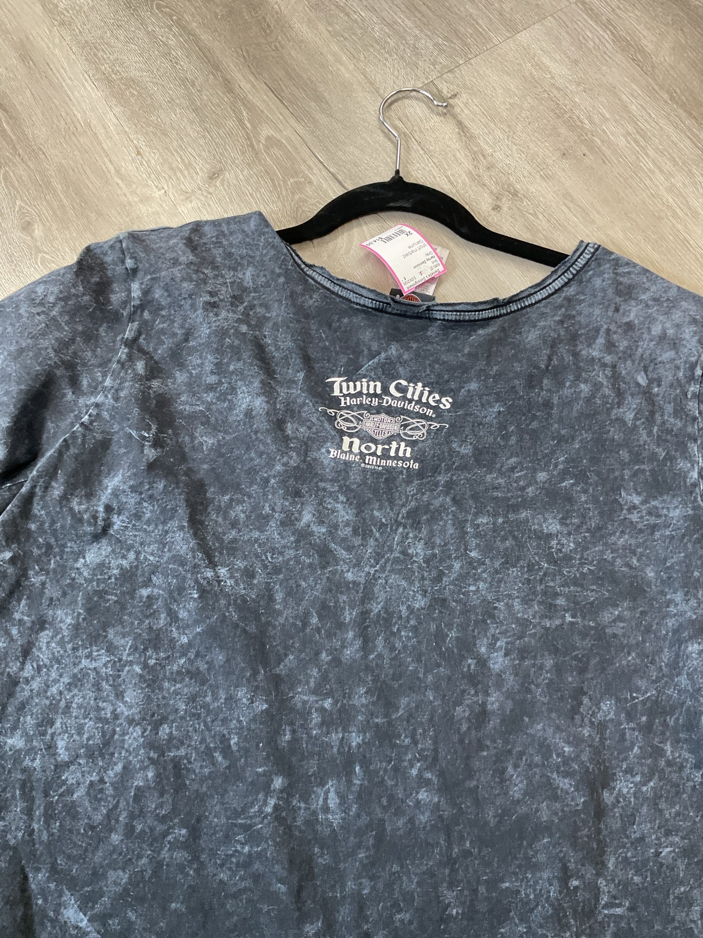 Harley Davidson Size 2X Gray Shirt short slve Motor Oil print ladies