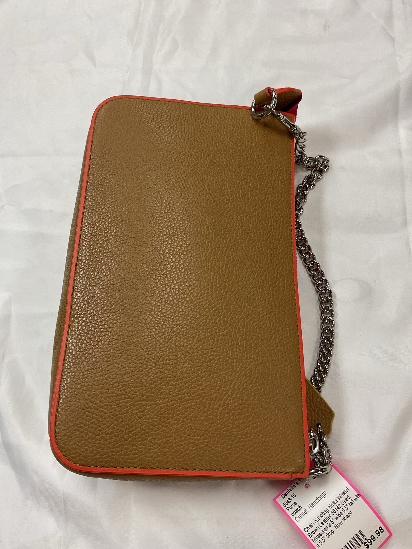 Purse Nolita orange and pink trim leather handbag small with camel leather