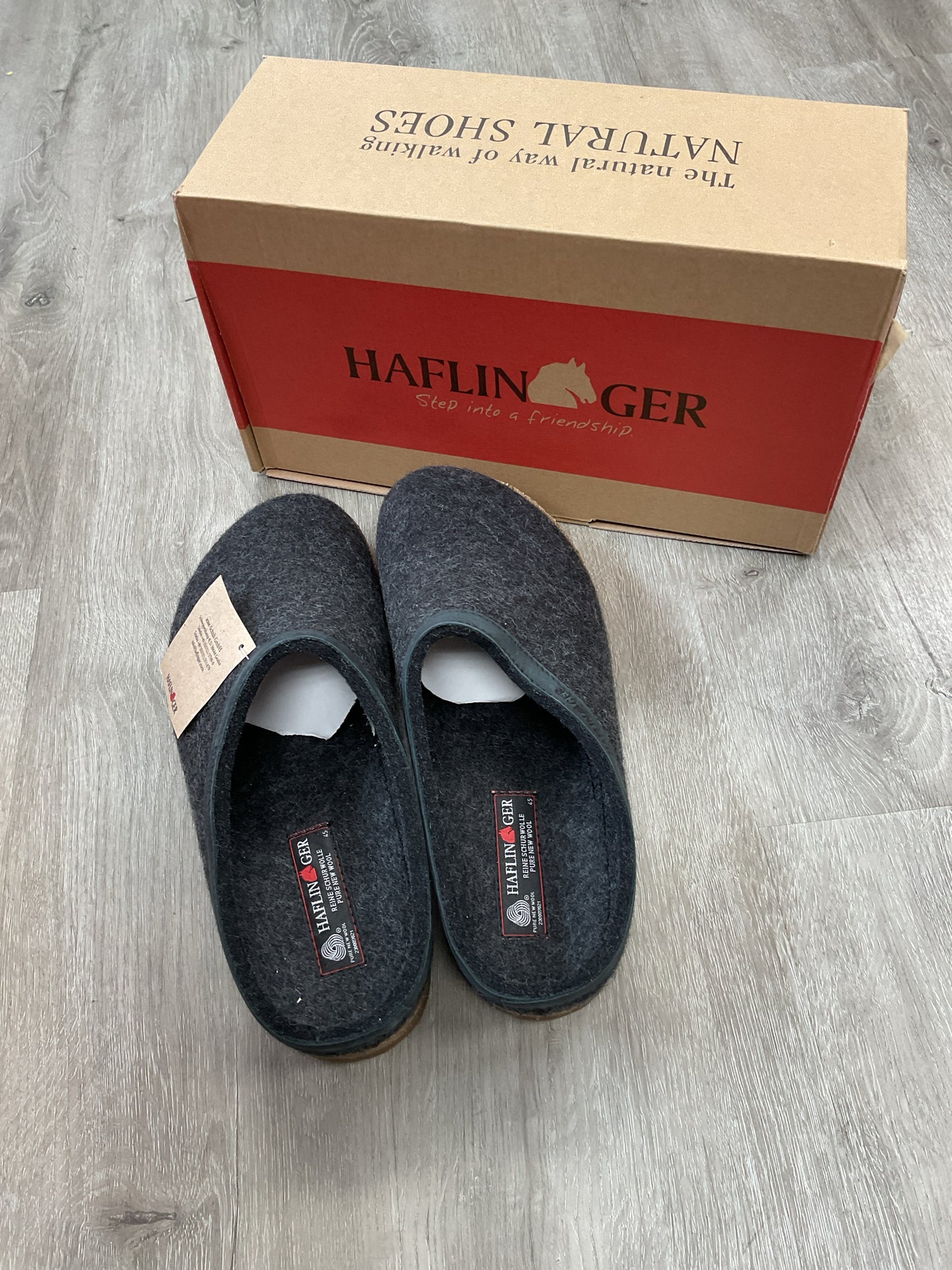 12 Haflinger Gray Clogs NIB EU 45 Men's 12