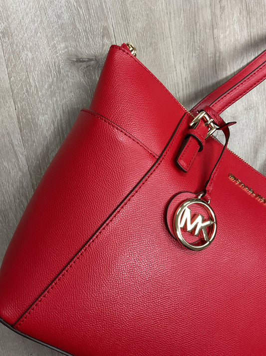 Michael Kors Purse red zip top tote gold zippers